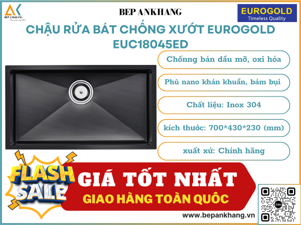 Chậu rửa bát chống xướt Eurogold EUC18045ED